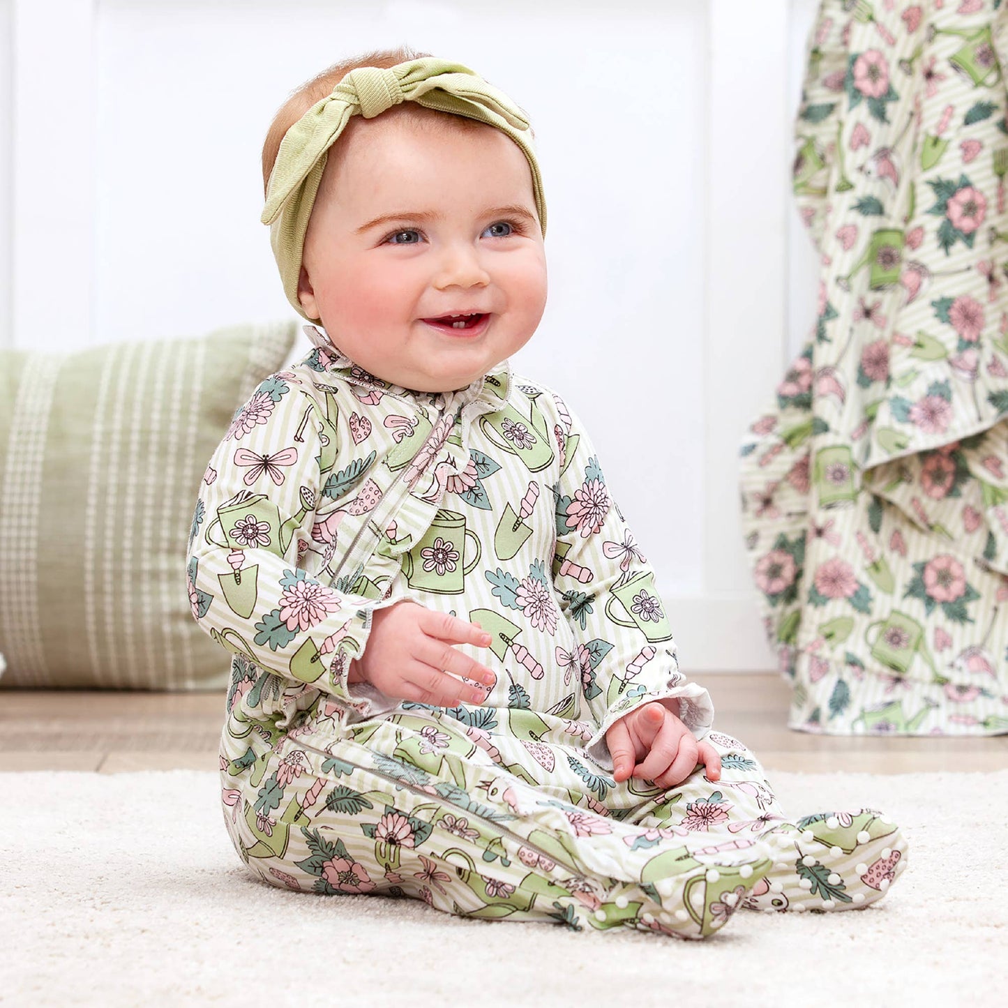 Garden Bloom Zipper Bamboo Romper