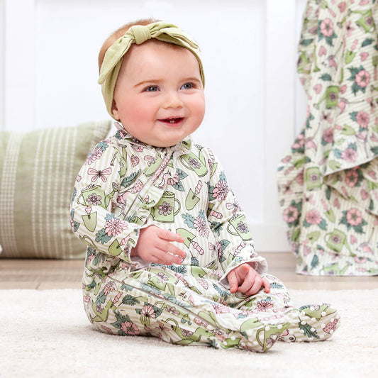 Garden Bloom Zipper Bamboo Romper