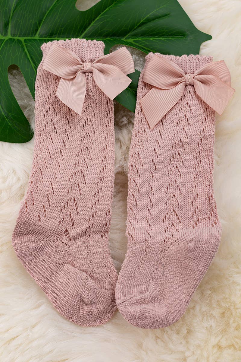 KNEE HIGH MESH BABY SOCKS.