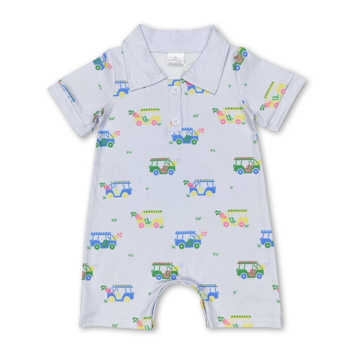 Short sleeves golf baby boy polo romper