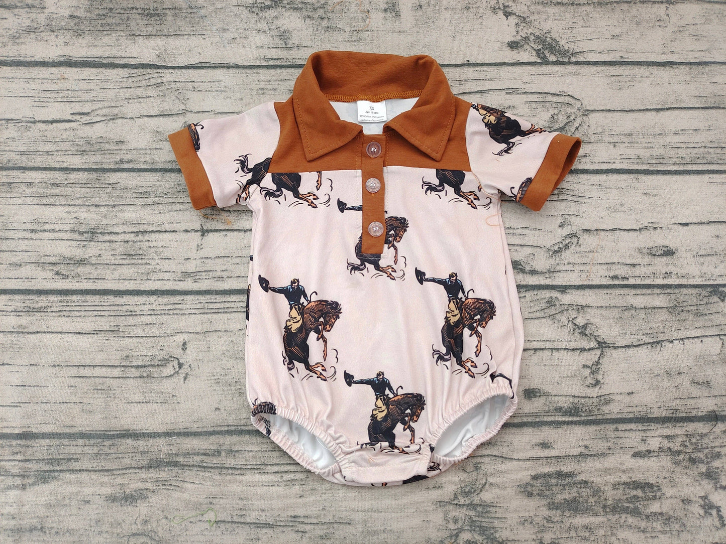 Boys Rodeo Horse Western Rompers