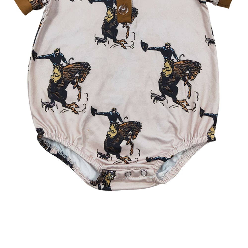 Boys Rodeo Horse Western Rompers