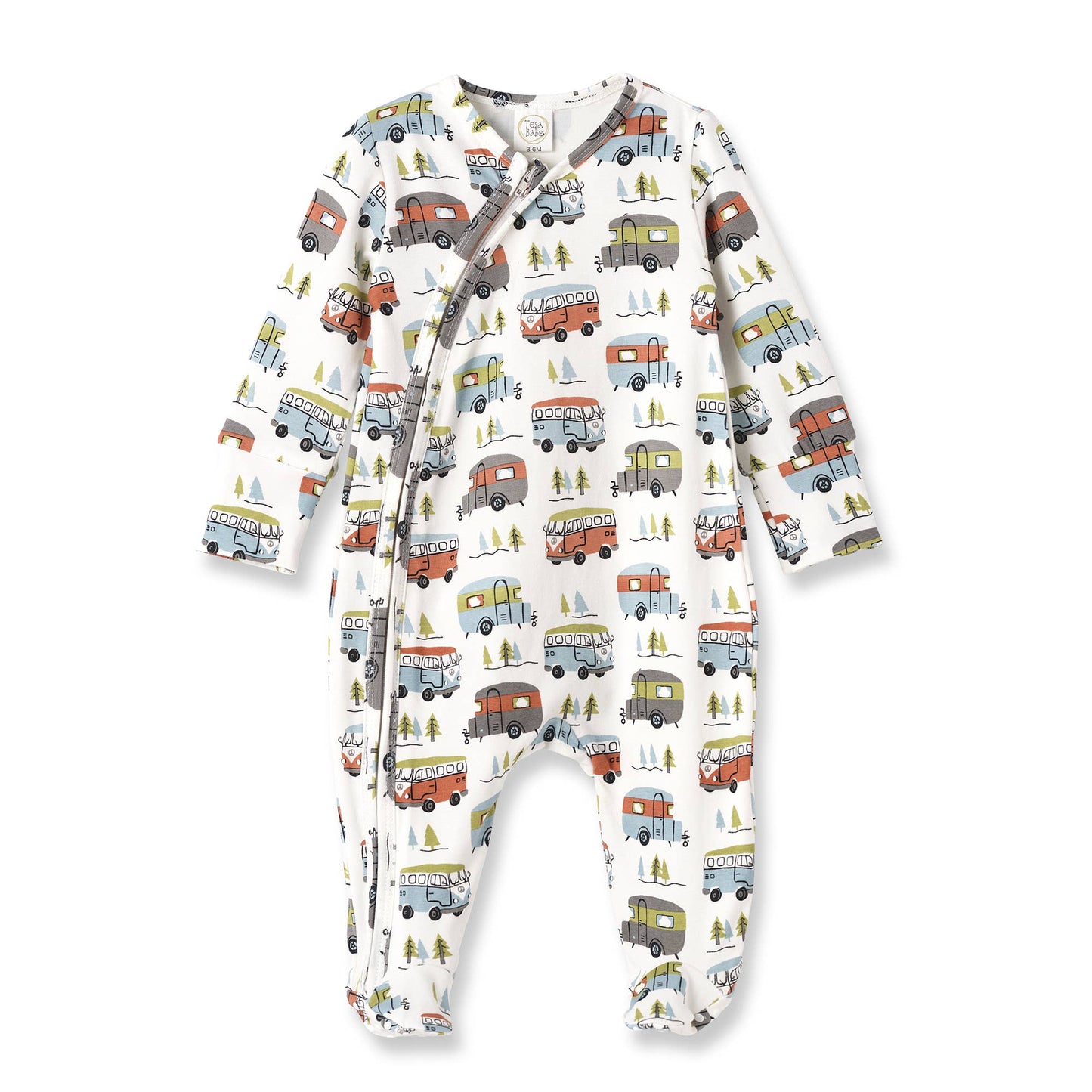 Happy Camper Bamboo Zipper Romper