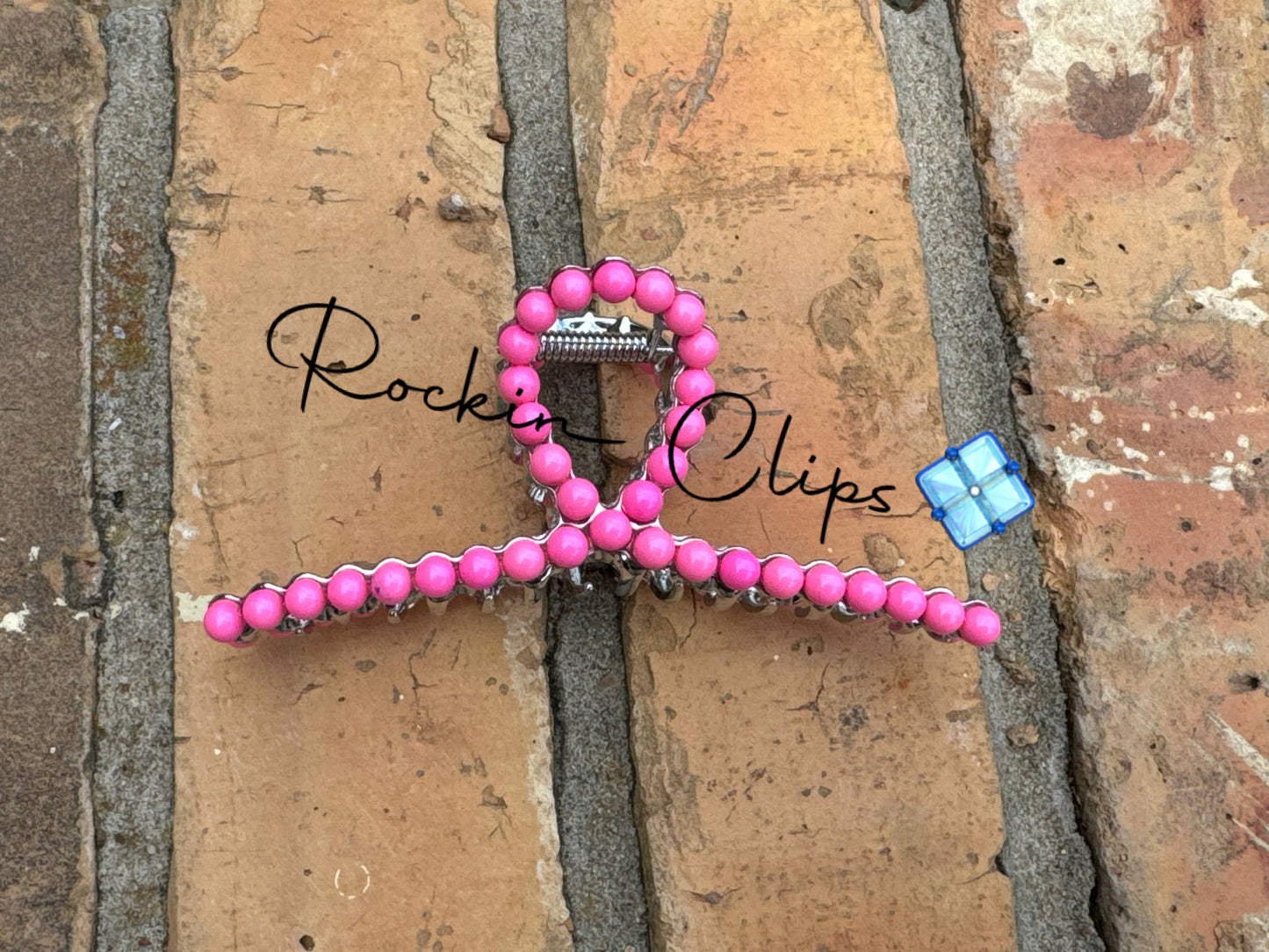 Pink Stone Claw Clips