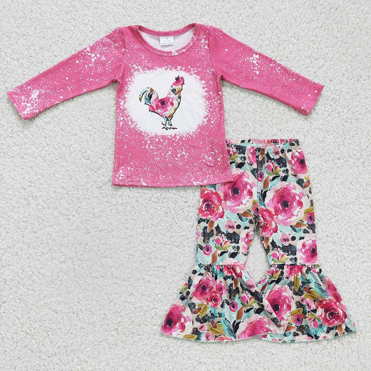 Girls chicken floral pants sets