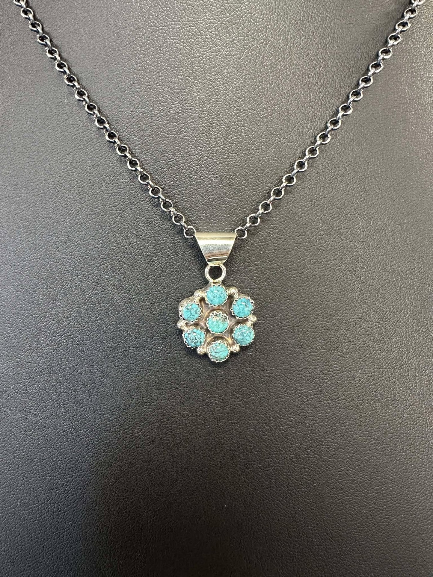 Kingman small circle flower on a chain