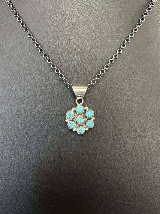 Kingman small circle flower on a chain