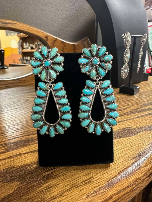 Royston Flower Drop Dangle Earrings