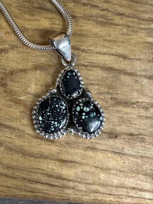 3 Stone Lander Pendant on a sterling silver 18" chain