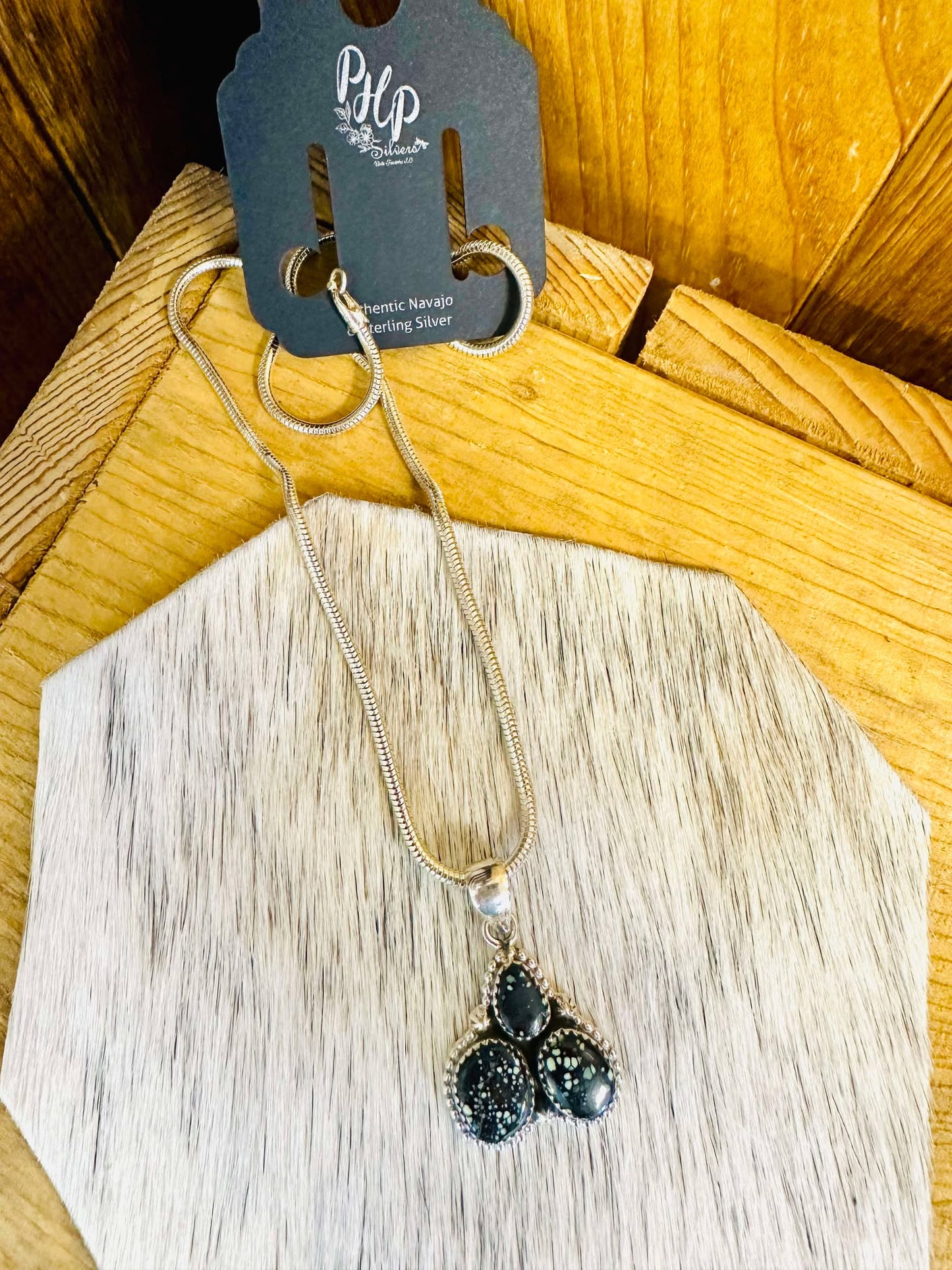 3 Stone Lander Pendant on a sterling silver 18" chain