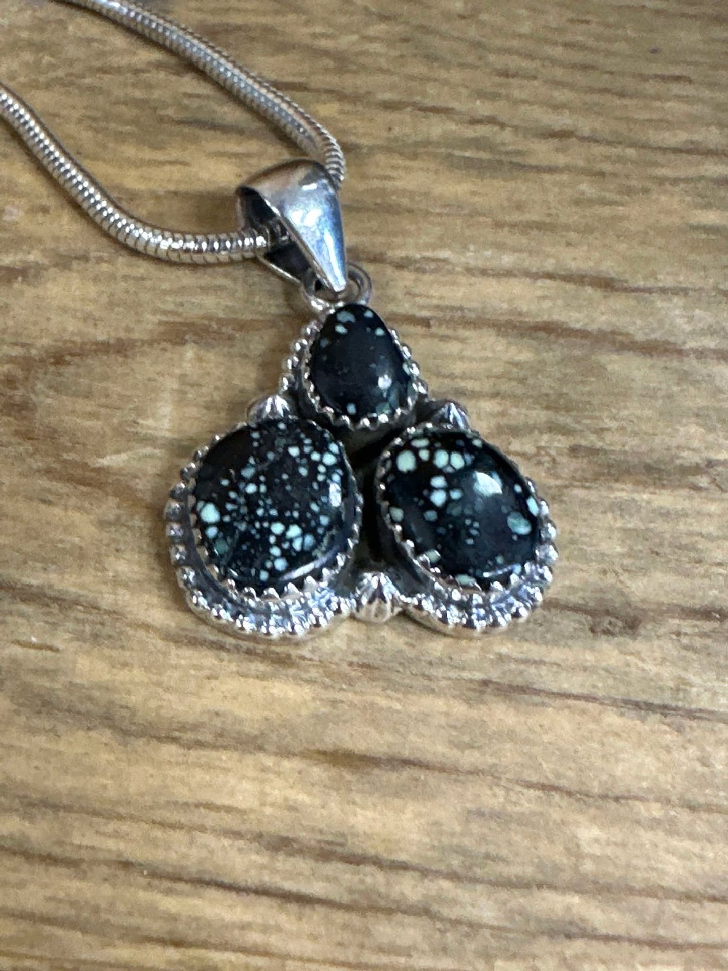 3 Stone Lander Pendant on a sterling silver 18" chain