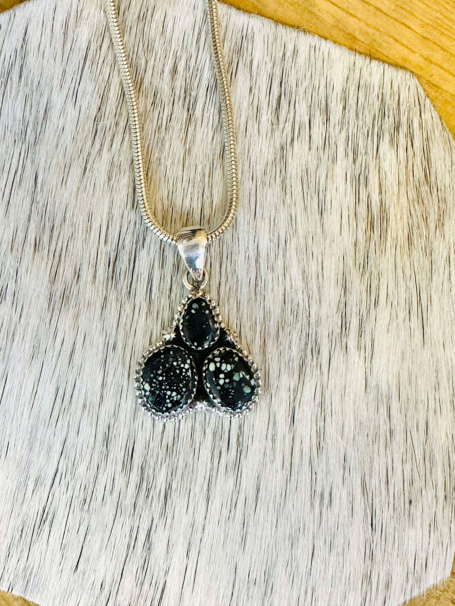 3 Stone Lander Pendant on a sterling silver 18" chain