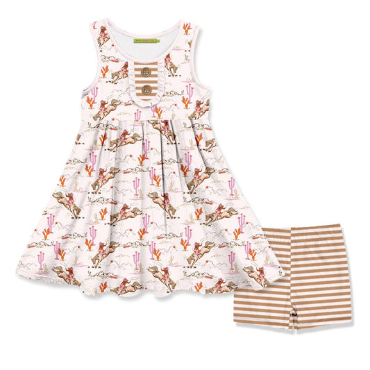 Rodeo Girl Button-Front A-Line Dress & ShortsÂ