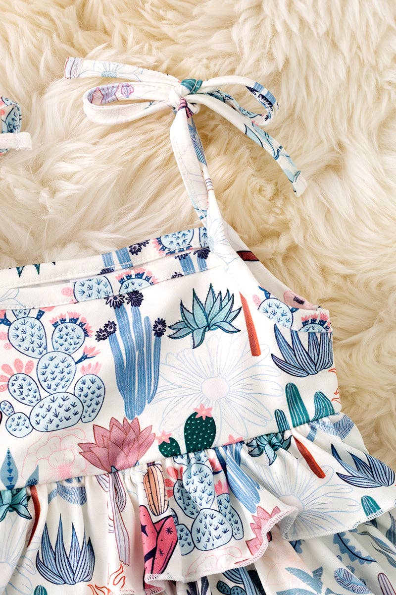 Baby onesie with snaps-western printed 3 layer