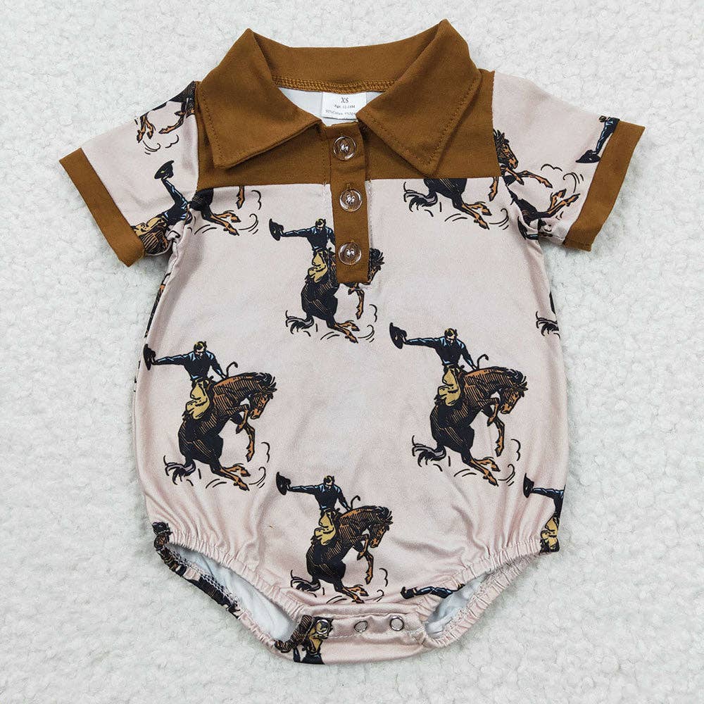 Boys Rodeo Horse Western Rompers