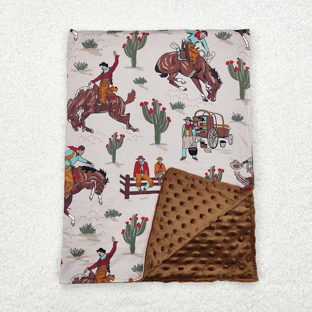 Baby Rodeo & Cactus Minky blanket