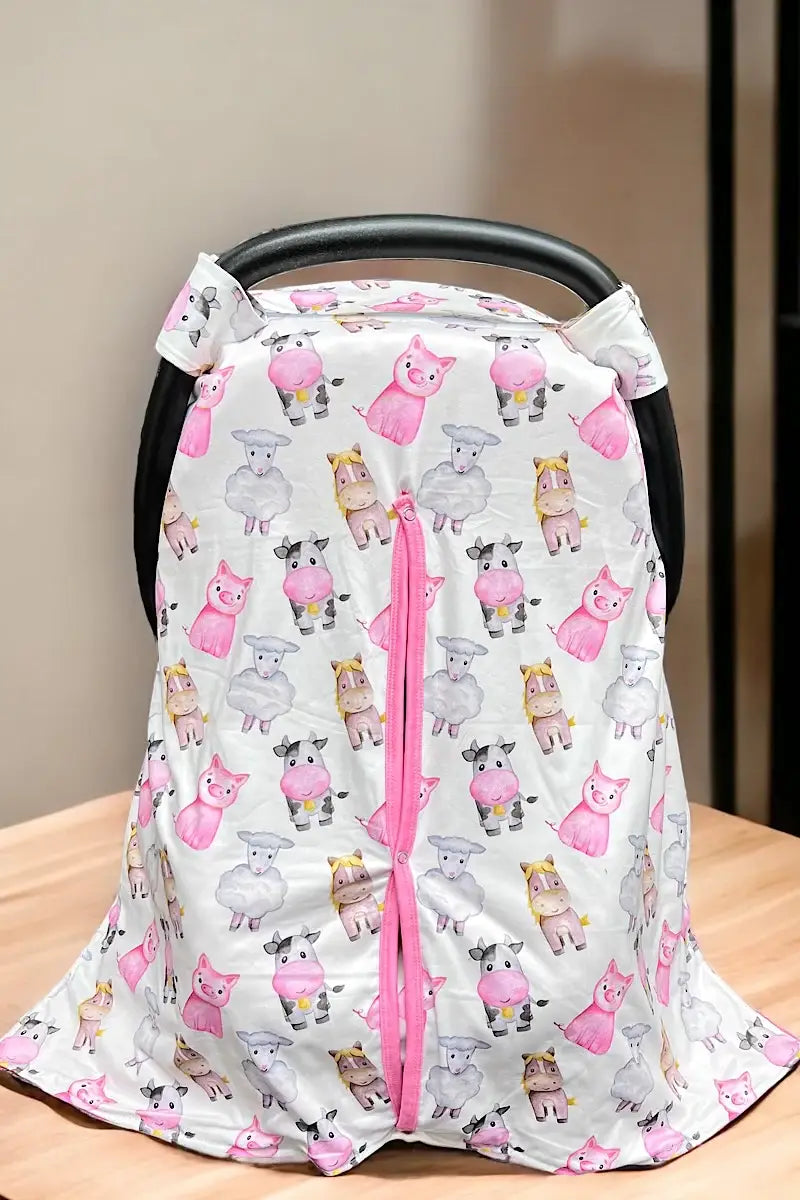 CAR SEAT COVER-BABY FARM ANIMAL