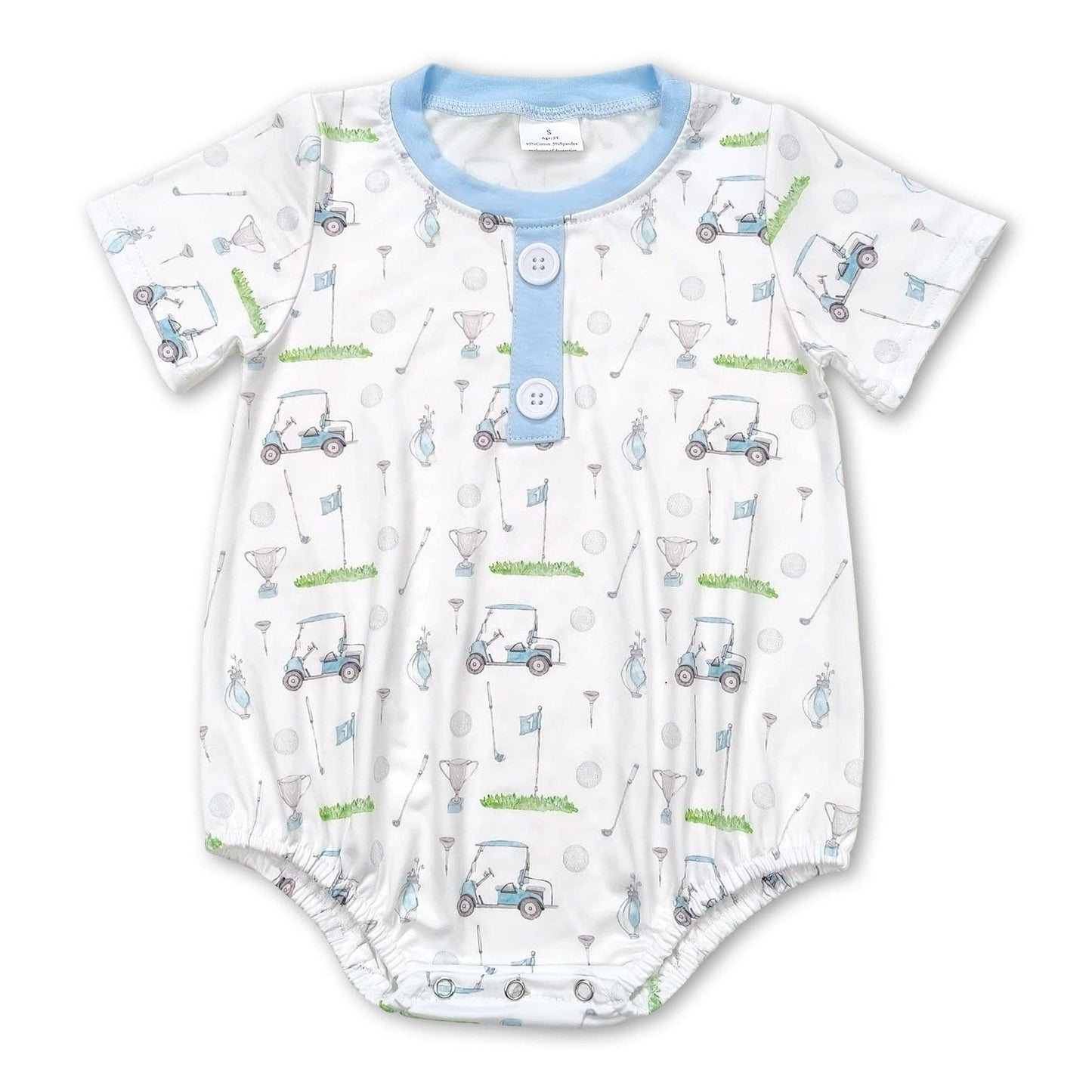 Short sleeves golf baby romper