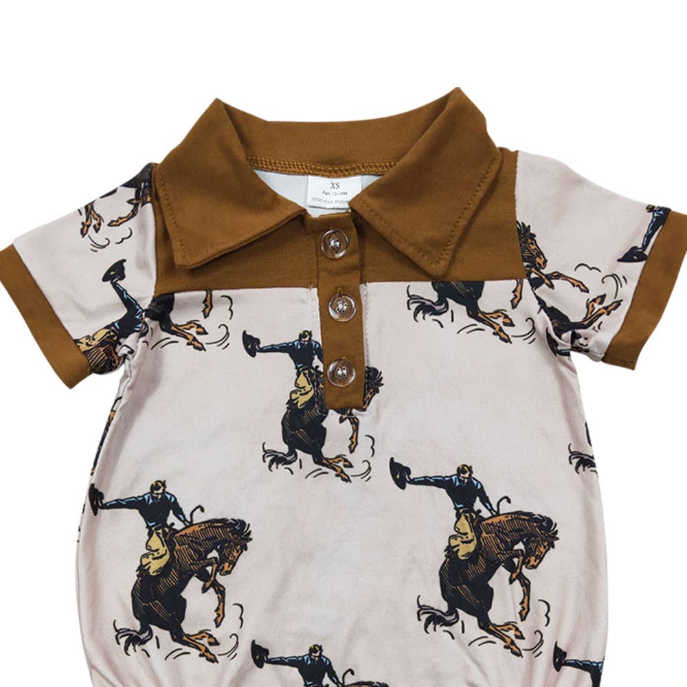 Boys Rodeo Horse Western Rompers