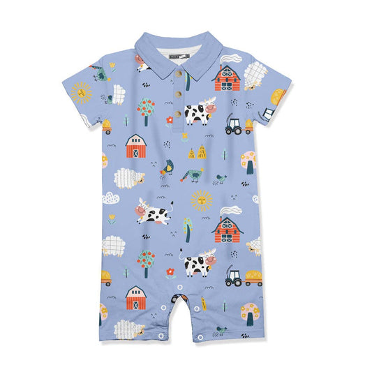 Farm Life Button-Front Romper