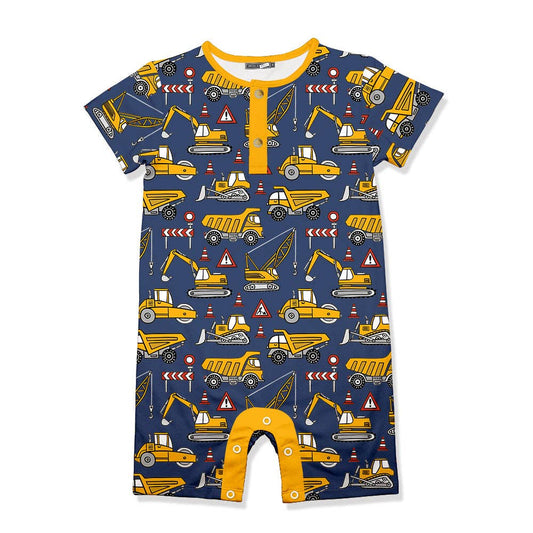Boys Construction Short-Sleeve Romper