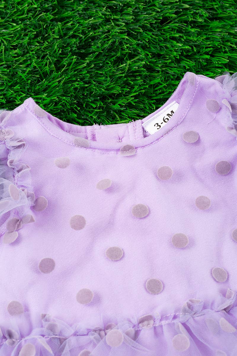PURPLE POLKA DOT BABY ONESIE