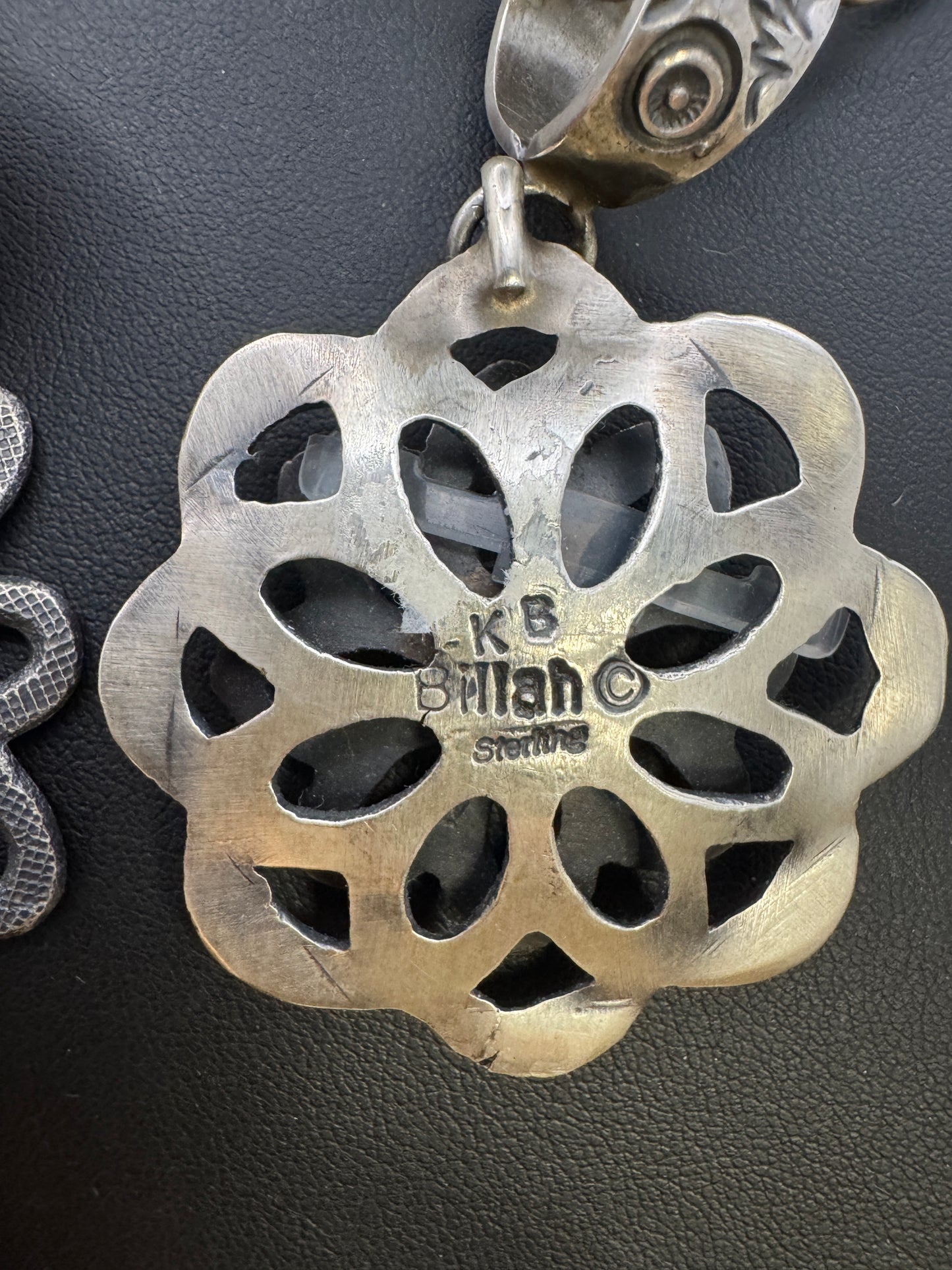 ROUGH CUT KINGMAN 3D FLOWER PENDANT