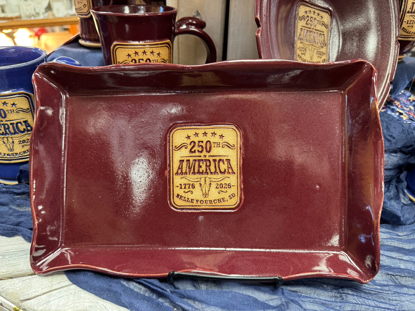 POTTERY COMMEMORATIVE TRAY