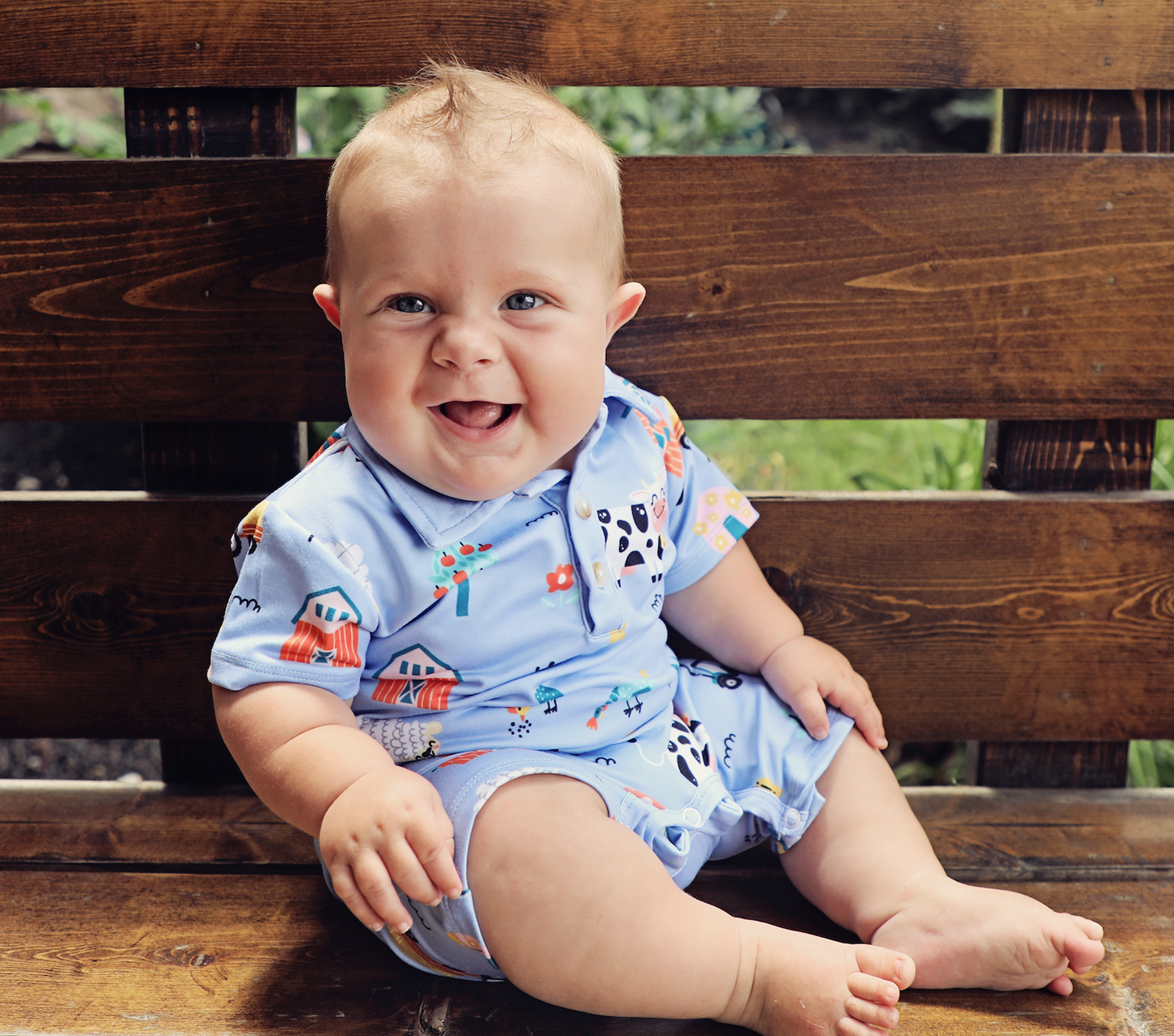 Farm Life Button-Front Romper