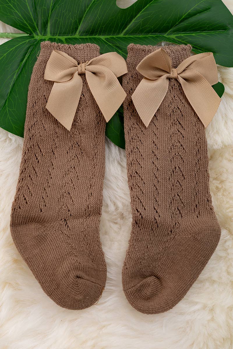 KNEE HIGH MESH BABY SOCKS.