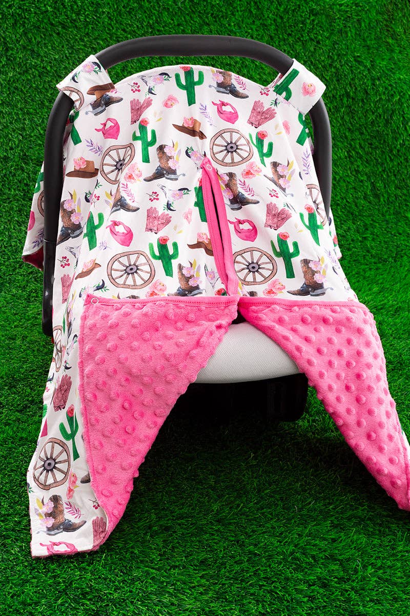 Western wagon wheel printed car seat cover