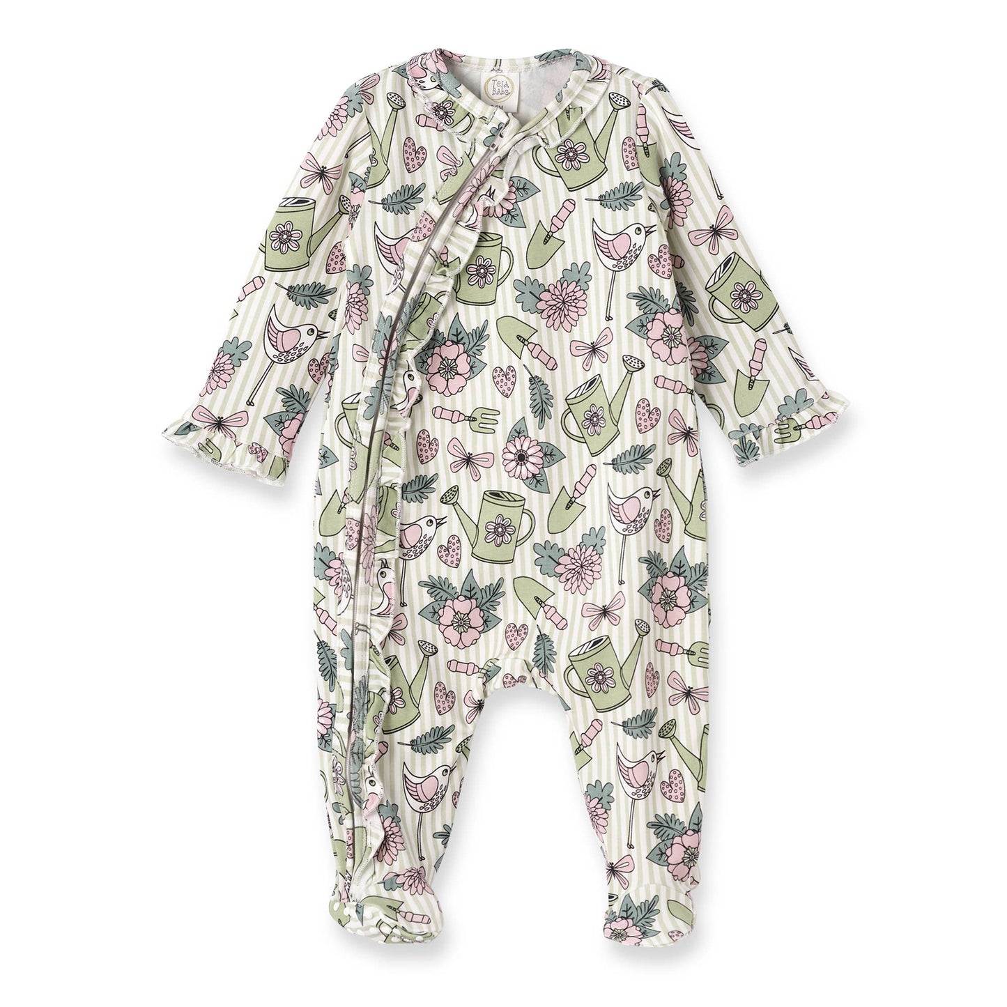 Garden Bloom Zipper Bamboo Romper