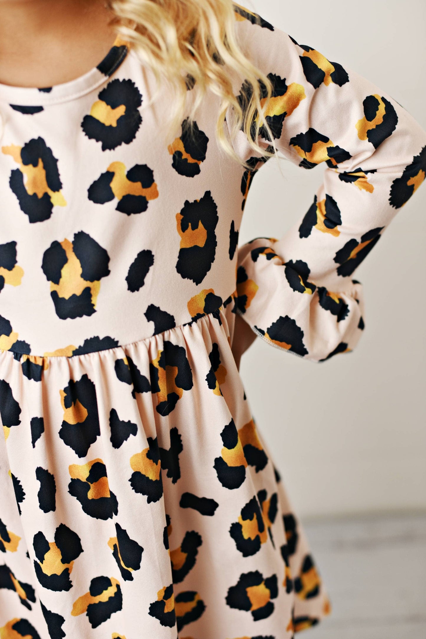 Kids Pink Leopard Print Dress