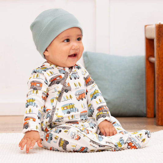 Happy Camper Bamboo Zipper Romper