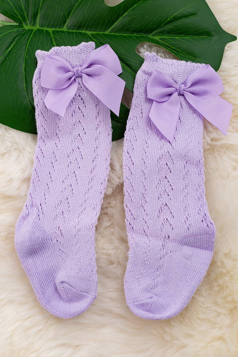 KNEE HIGH MESH BABY SOCKS.