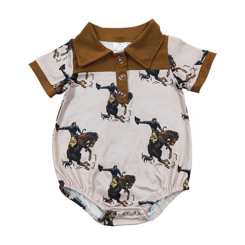 Boys Rodeo Horse Western Rompers