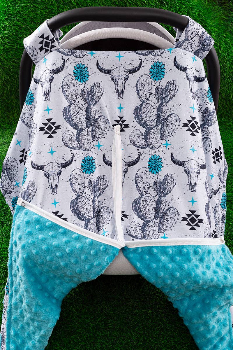 Car seat cover-Turquoise Cactus
