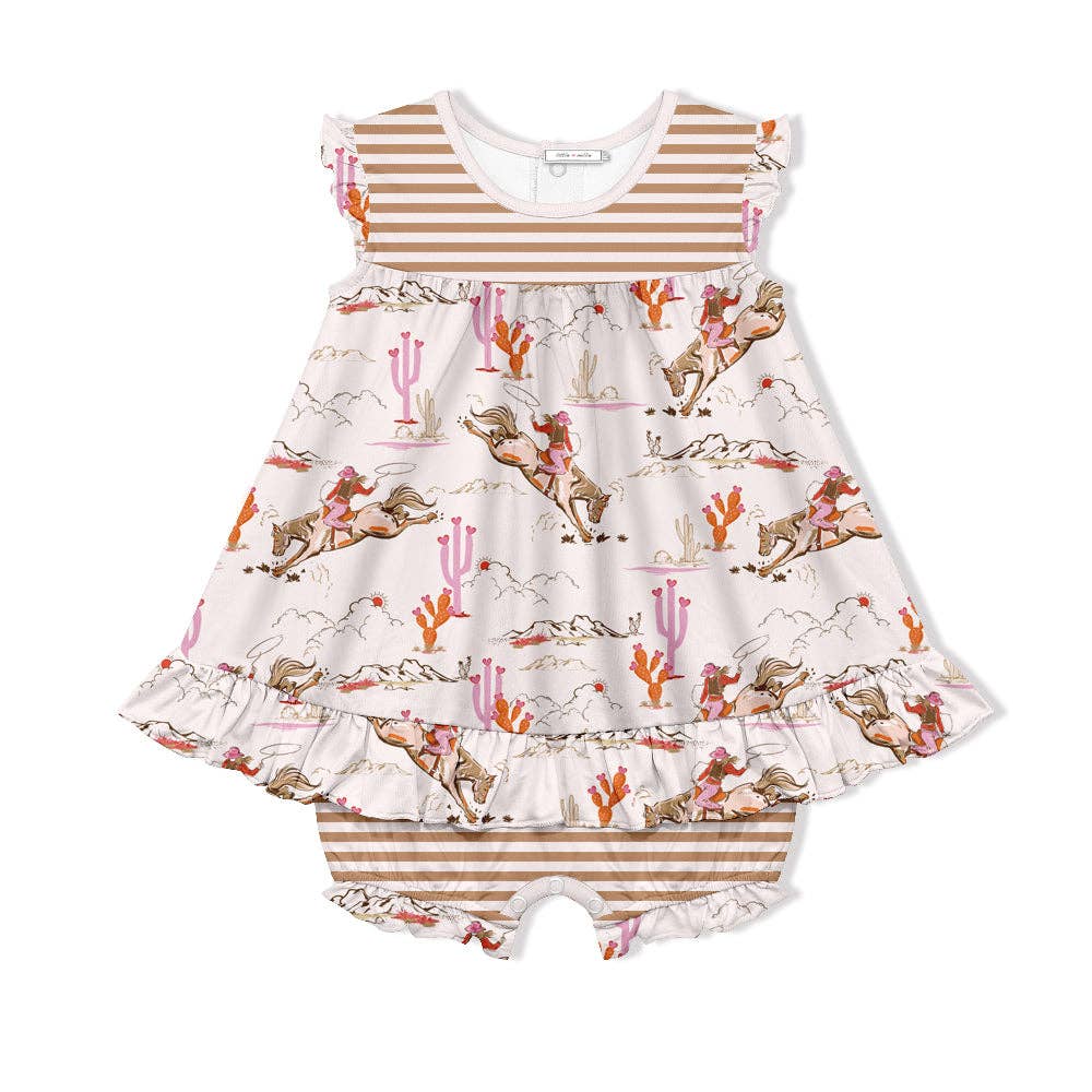 Western Rodeo Skirted Bubble Romper