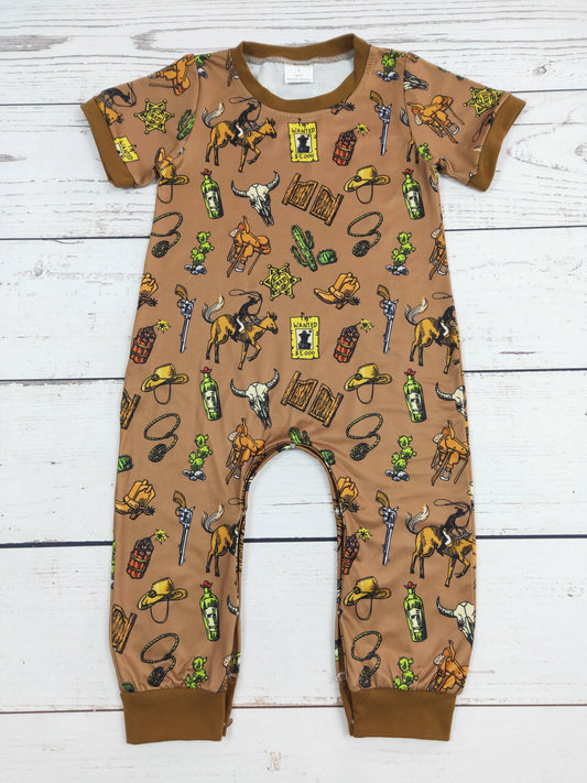 Boys Romper Cows Rodeo