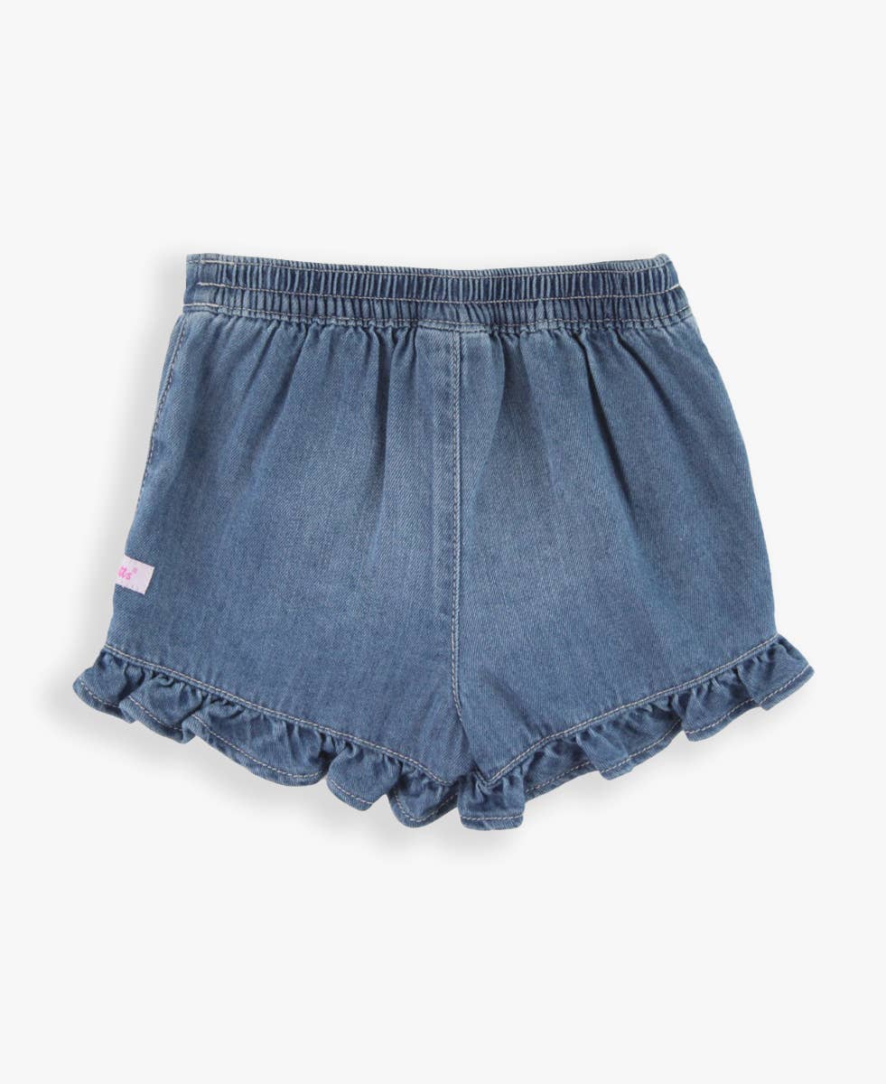 Denim Ruffled Jean Skort