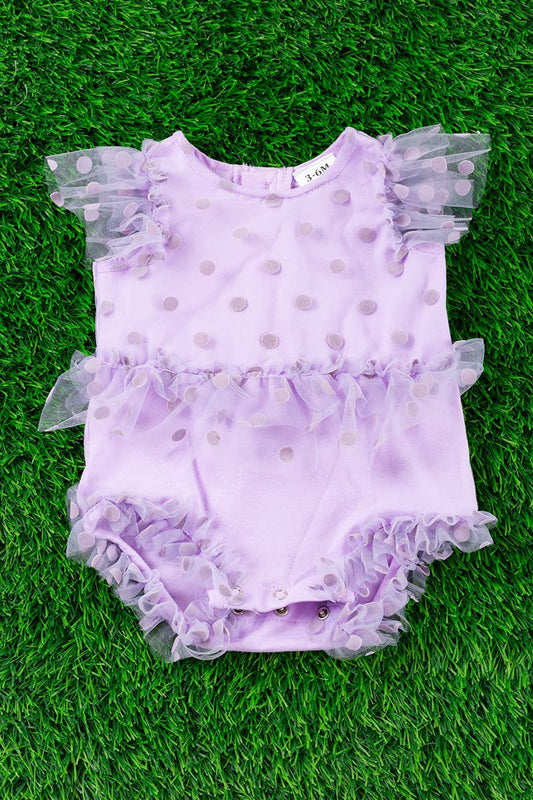 PURPLE POLKA DOT BABY ONESIE