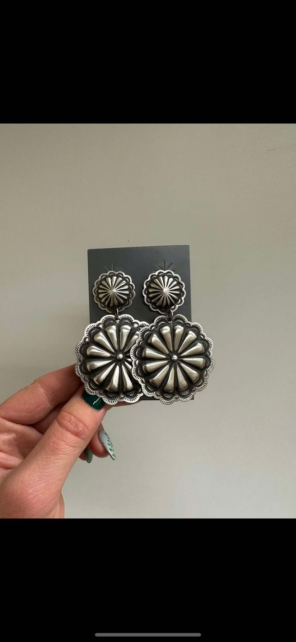 Large tooled Dangle earrings