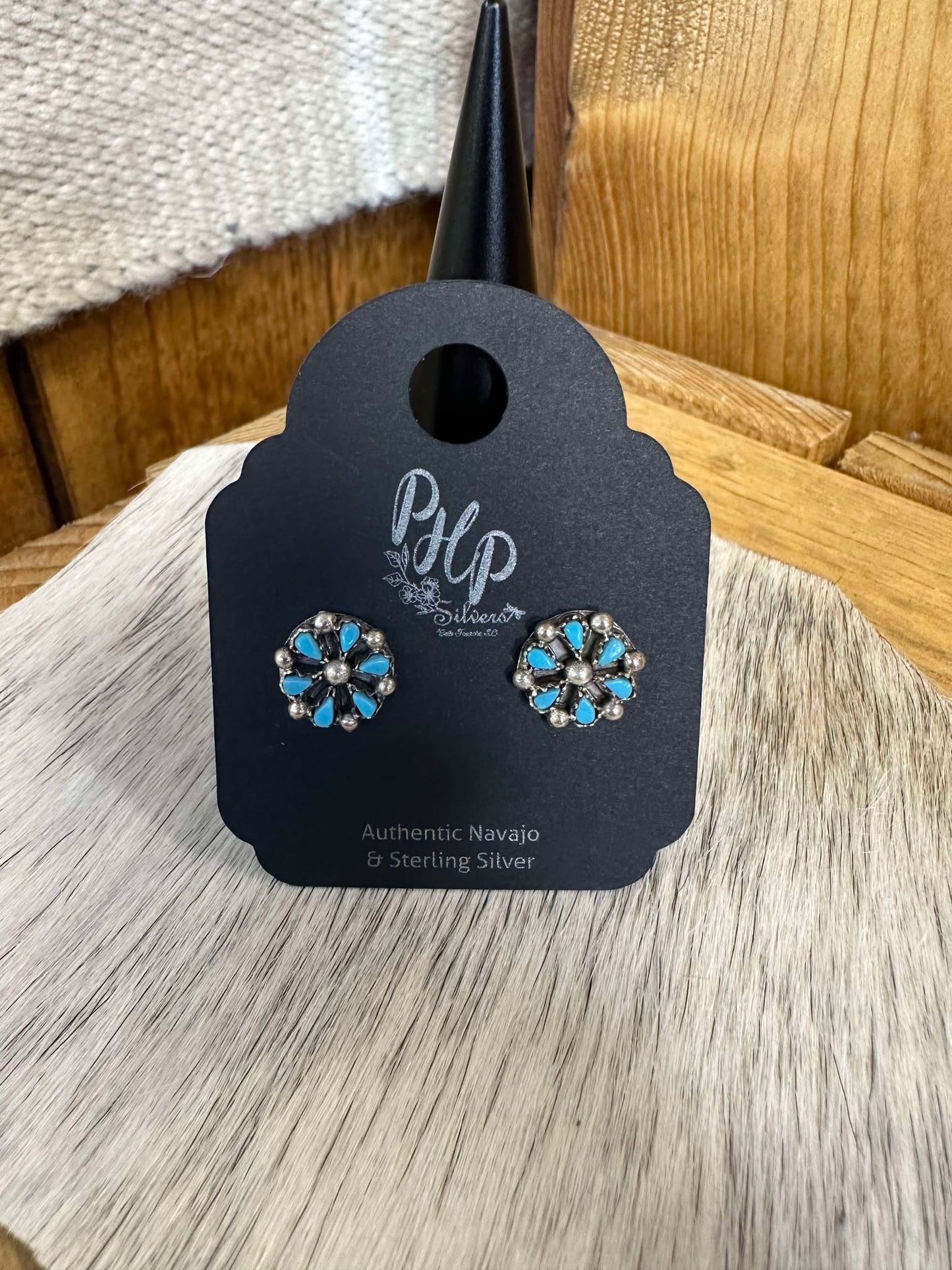 Kingman Rosette Turquoise Studs