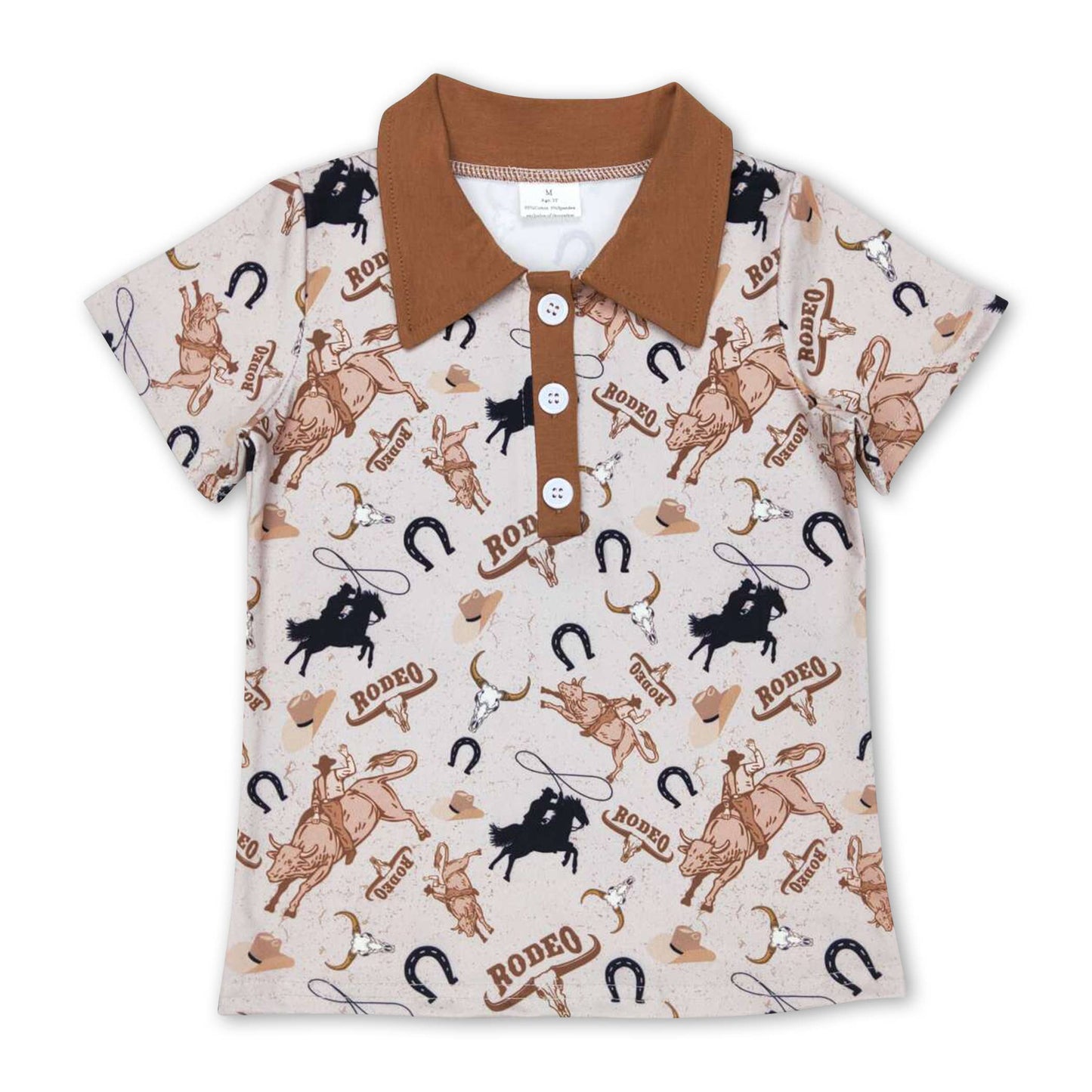 Short sleeve rodeo boys polo shirt