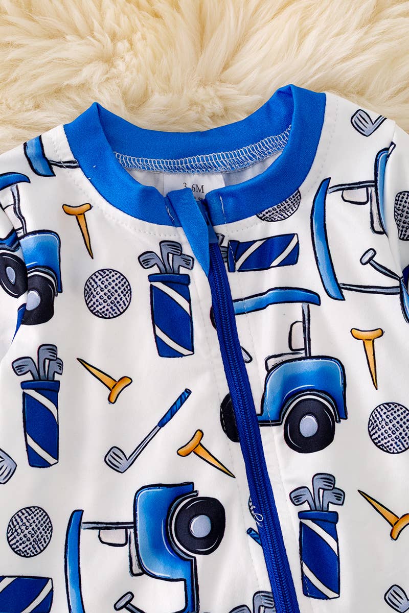 GOLF PRINTED BOYS BABY ONESIE