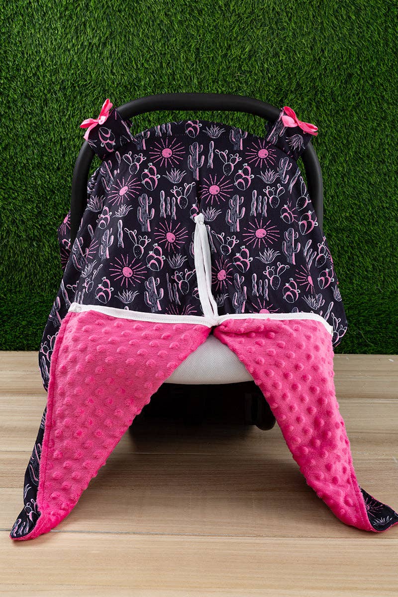 Car seat cover-fuschia dessert cactus printed