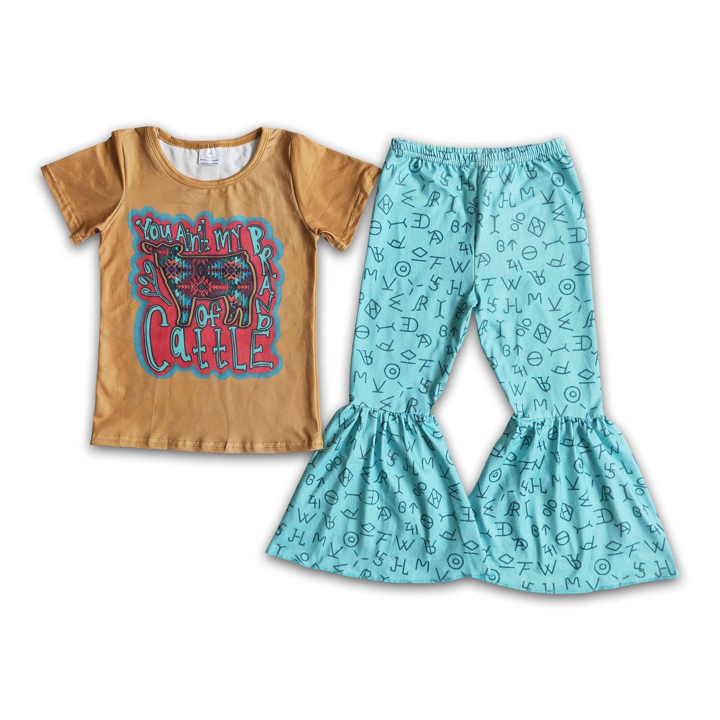 Girl Cattle Bell Bottom Outfit