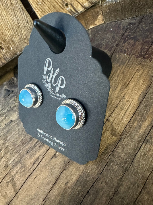 Golden Hills Sm. Round Stud with Silver Edge