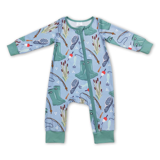 Fishing long sleeves baby zipper romper