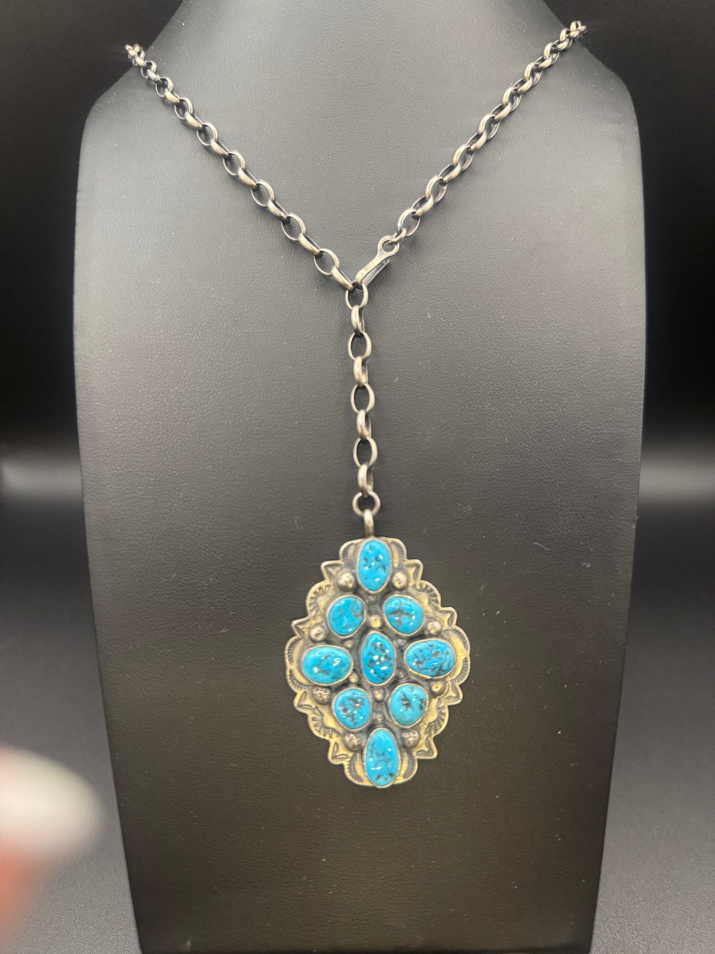LARIAT KINGMAN NECKLACE